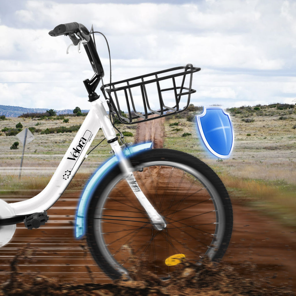 A20182  20 Inch Kids Bike for Boys & Girls, Children's Bicycle with Coaster Brake & V-Brake, 1-Speed, Chain Guard & Rear Rack, Lightweight Steel Frame (Pink, Green, Purple, White)