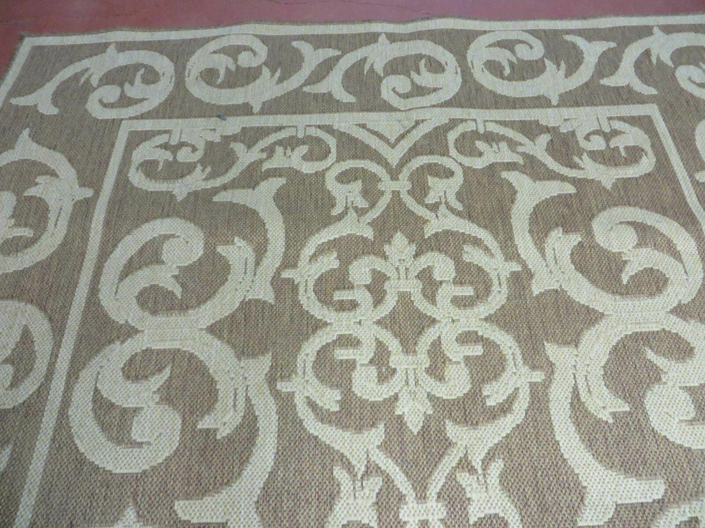 5' X 7' Machine Made Natural Fiber Jute Kilim Two Sided Rug Carpet Flat Weave Contemporary Design