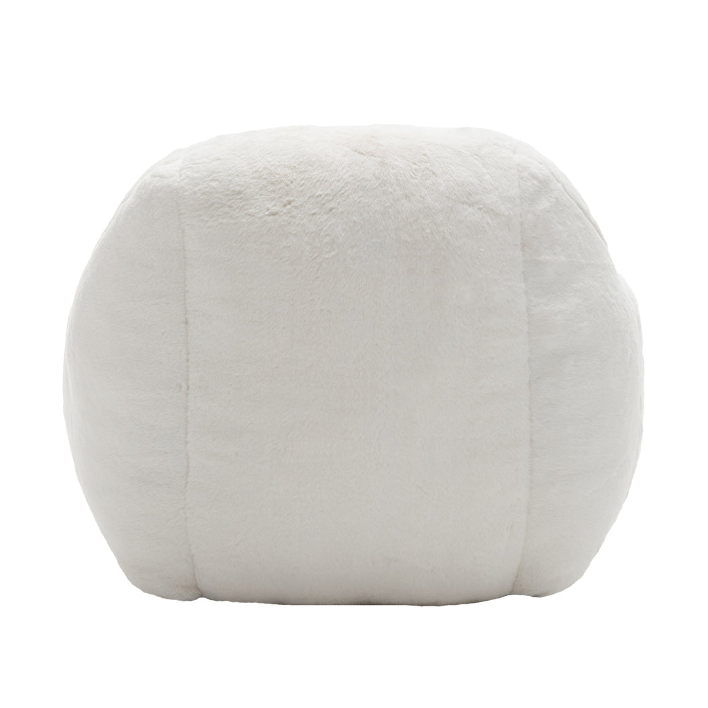 Bean Bag Chair, Comfy Bean Bag Sofa with Back Support, Faux Fur Bean Bag Chair for Adults and Kids, Stuffed Floor Sofa for Living Room, Bedroom, Apartment, White