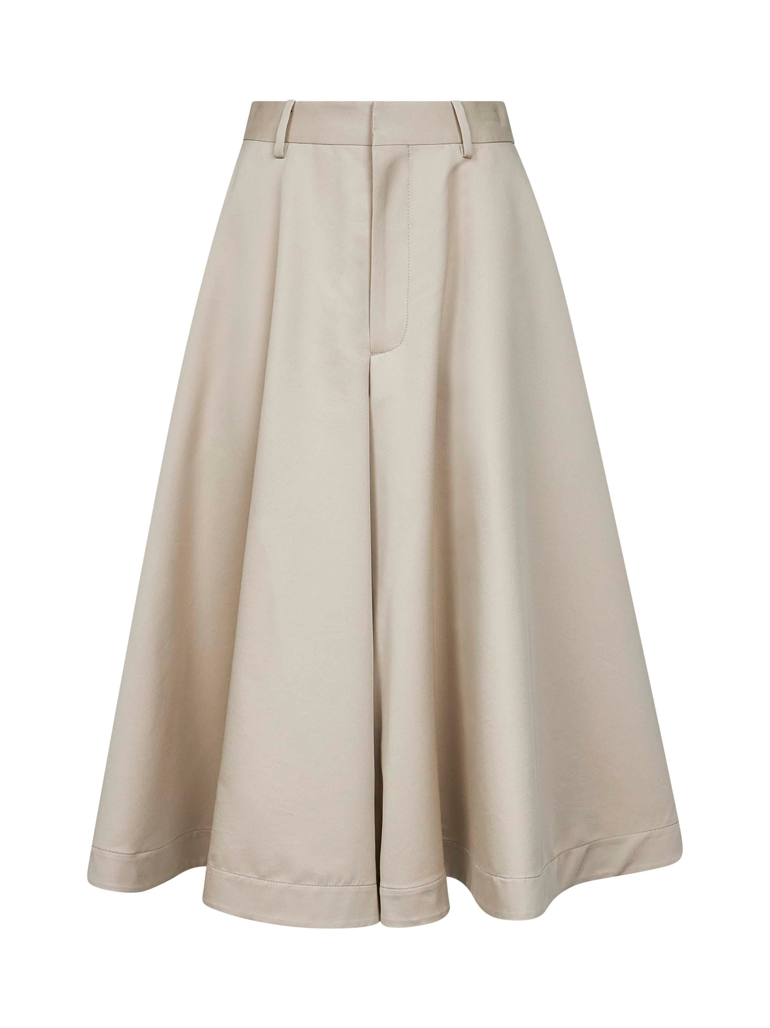 Bottega Veneta Women Beige Cotton And Silk Twill Culottes