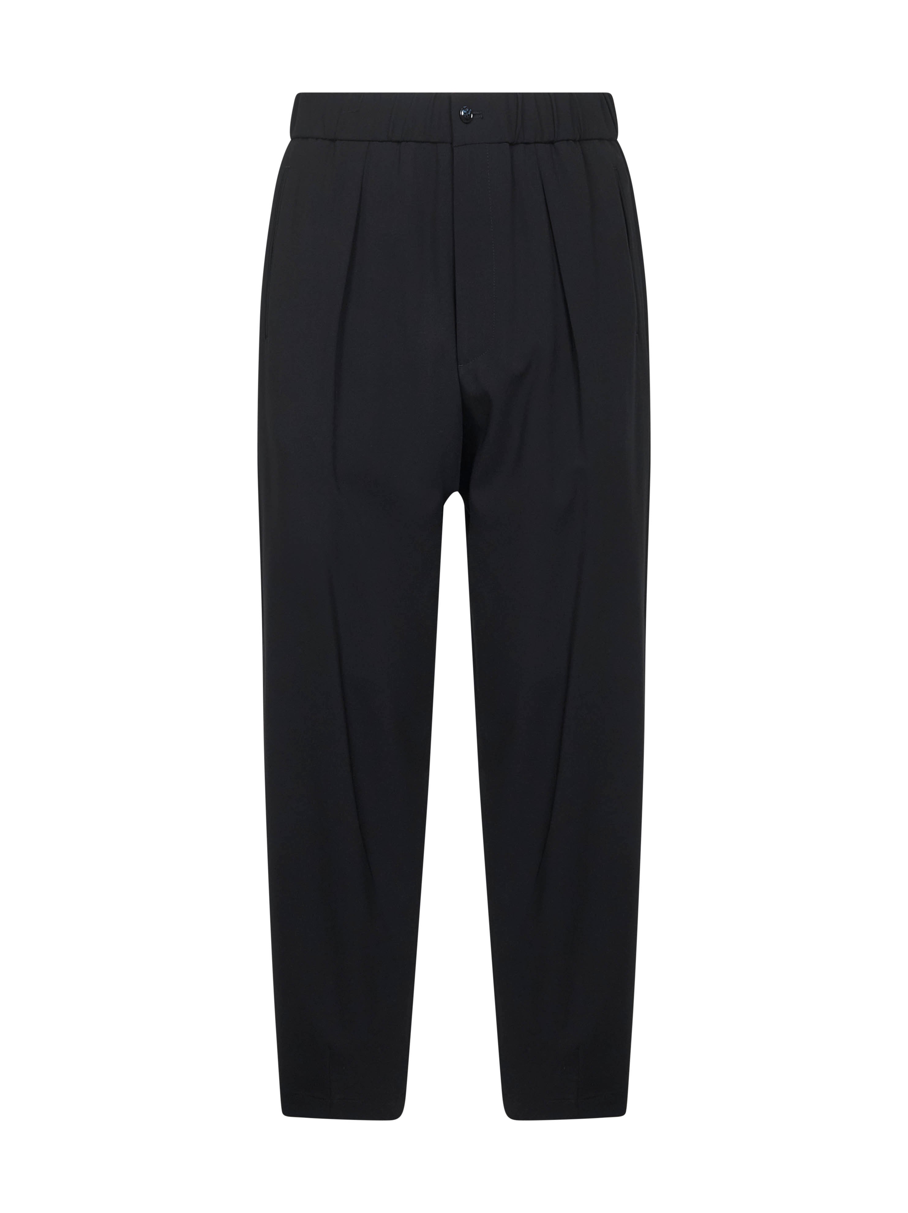 Giorgio Armani Men Blue Wool Crepe One-Pleat Trousers
