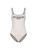 Valentino Women Pink Chez Valentino Print One-Piece Swimsuit