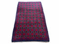 3'X 4'8" Vintage Handmade Tribal Wool Rug Balouchi Rug Afghan Rug Red Beige Blue