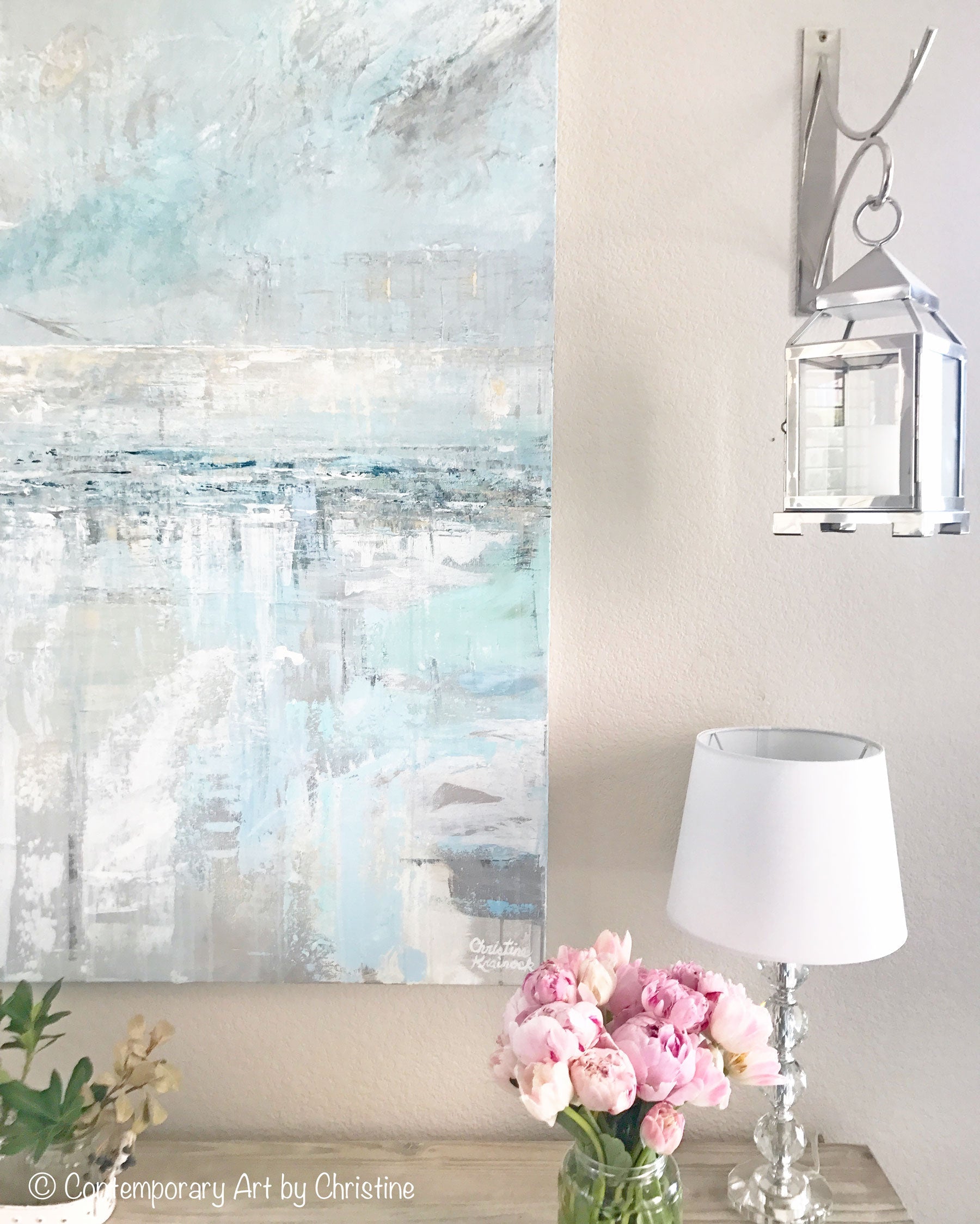 "Sea Breeze" Giclée Print Light Blue Coastal Abstract Painting