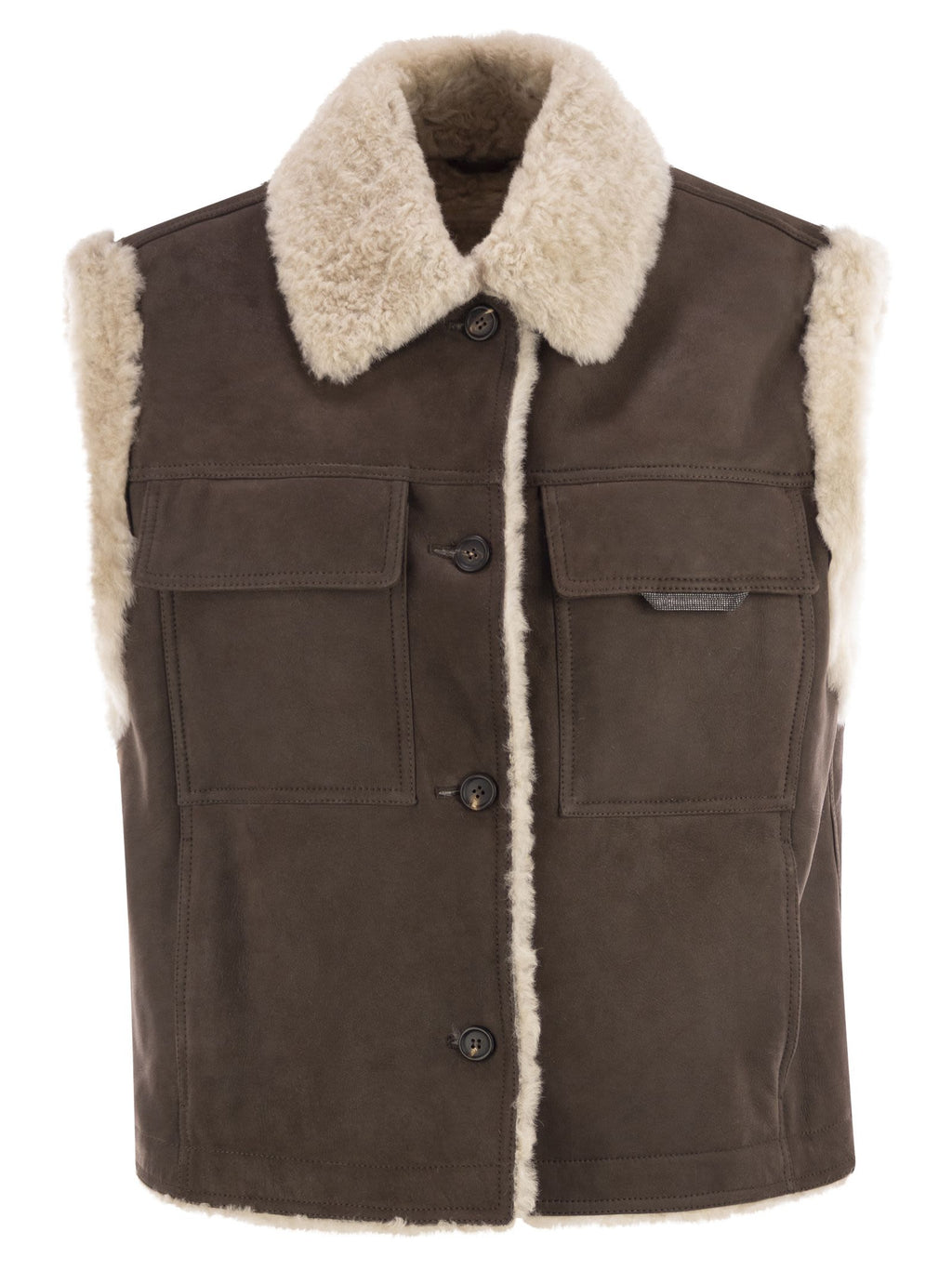 Brunello Cucinelli Women Sleeveless Shearling Outerwear