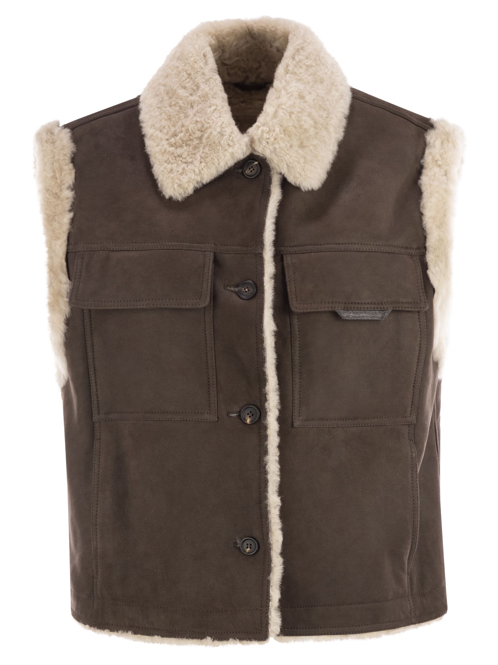 Brunello Cucinelli Women Sleeveless Shearling Outerwear