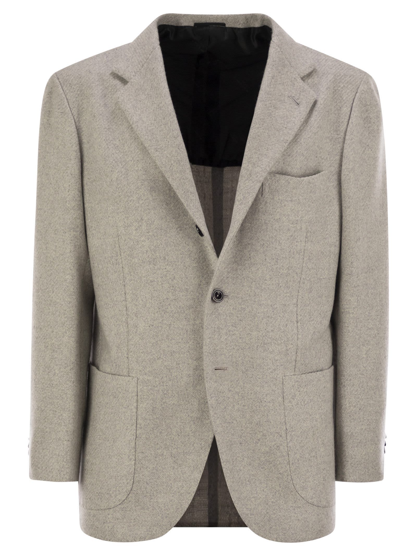 Kiton Men Single-Breasted Cashmere Jacket
