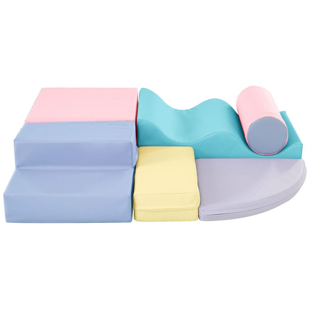 Soft Climb and Crawl Foam Playset 6 in 1, Soft Play Equipment Climb and Crawl Playground for Kids,Kids Crawling and Climbing Indoor Active Play Structure