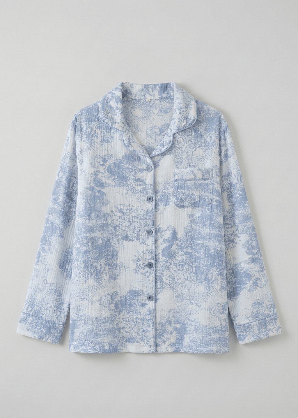 Blush Mist Cotton Pajama Set / Blue