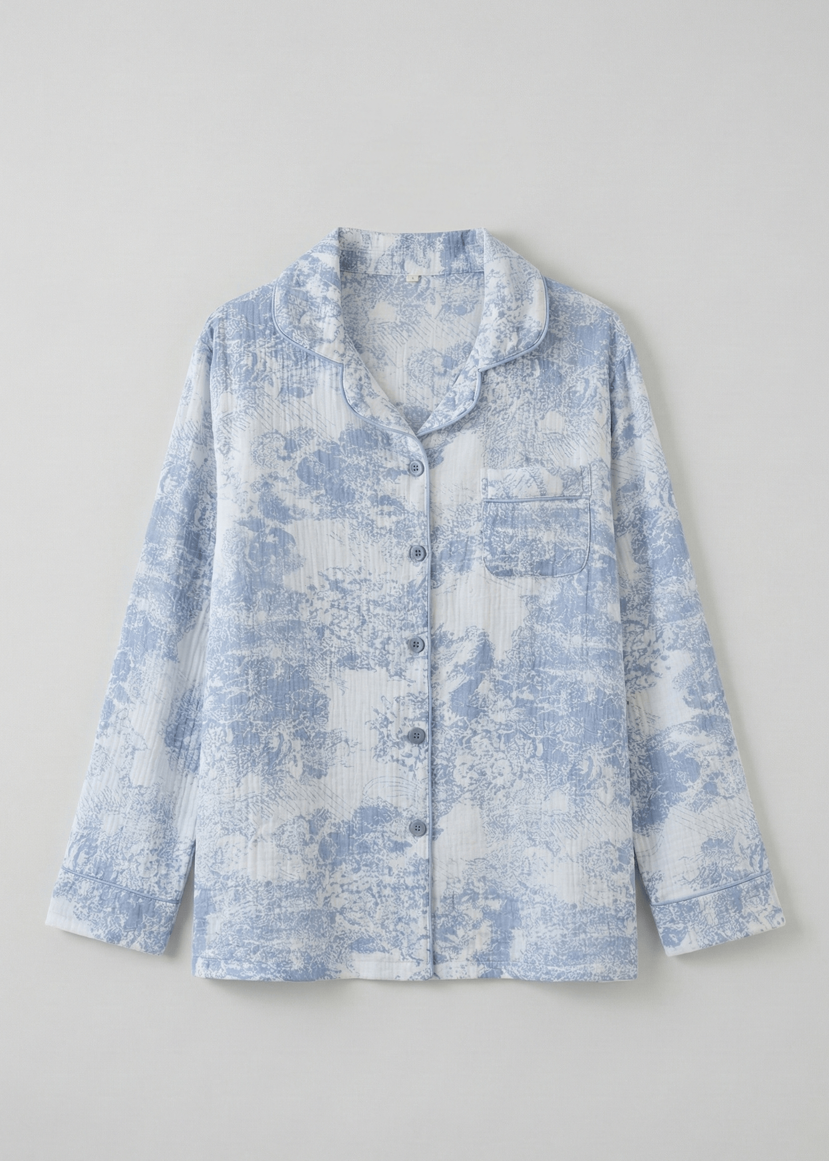 Blush Mist Cotton Pajama Set / Blue