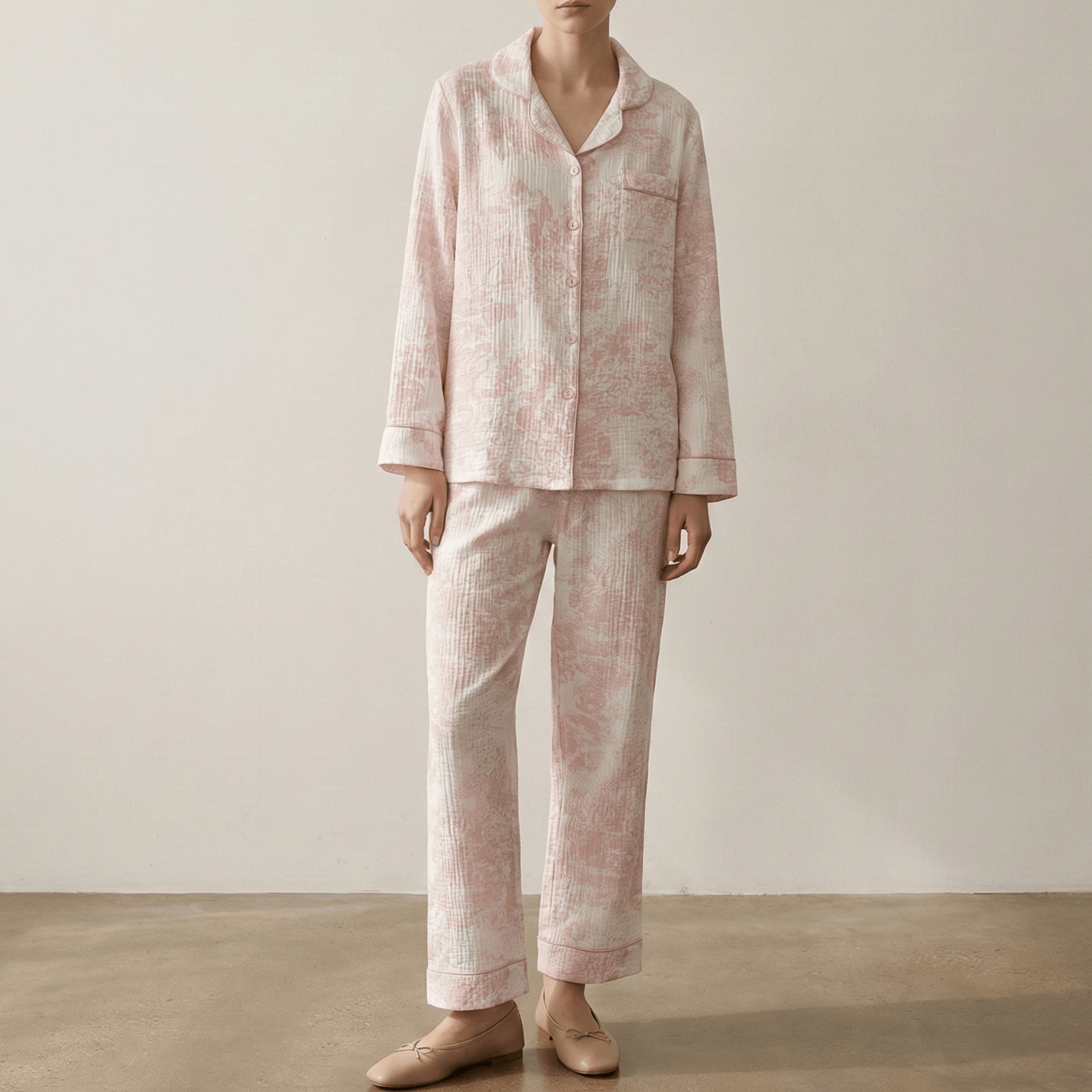 Blush Mist Cotton Pajama Set / Blue