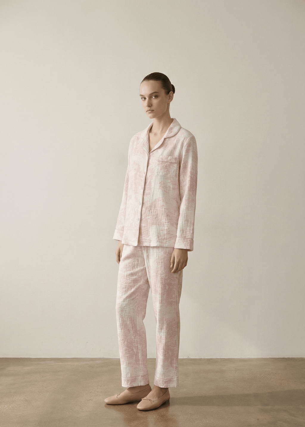 Blush Mist Cotton Pajama Set / Pink