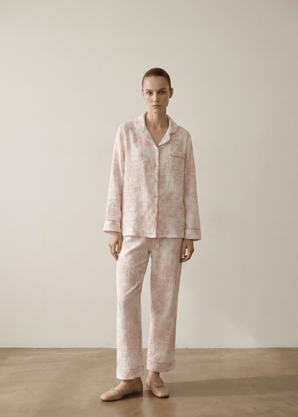Blush Mist Cotton Pajama Set / Blue
