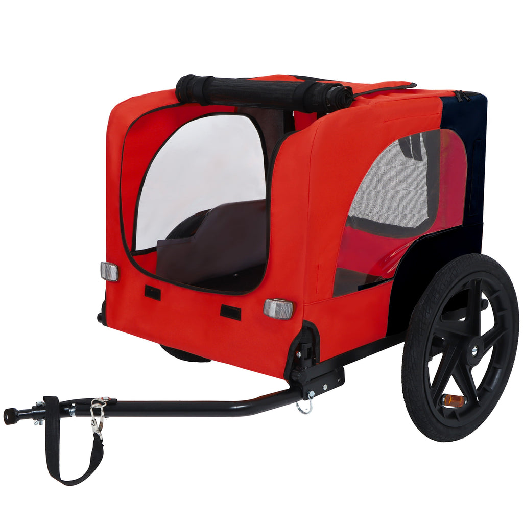 Pet Bike Trailer Dog Cart for Bicycle,Suitable for Small and Medium Pets, Easy Folding Cart Frame, Quick Release Wheel, Non-Slip Floor, Internal Leash