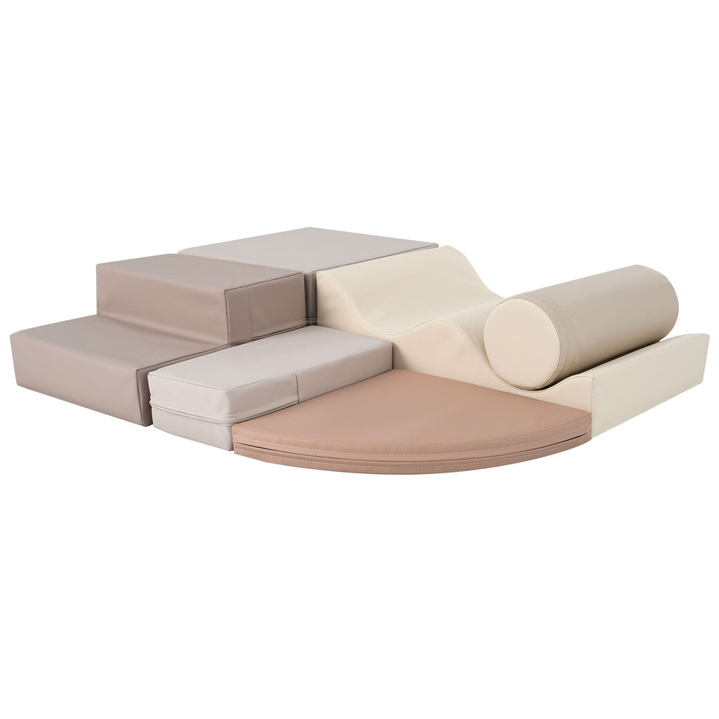 Soft Climb and Crawl Foam Playset 6 in 1, Soft Play Equipment Climb and Crawl Playground for Kids,Kids Crawling and Climbing Indoor Active Play Structure