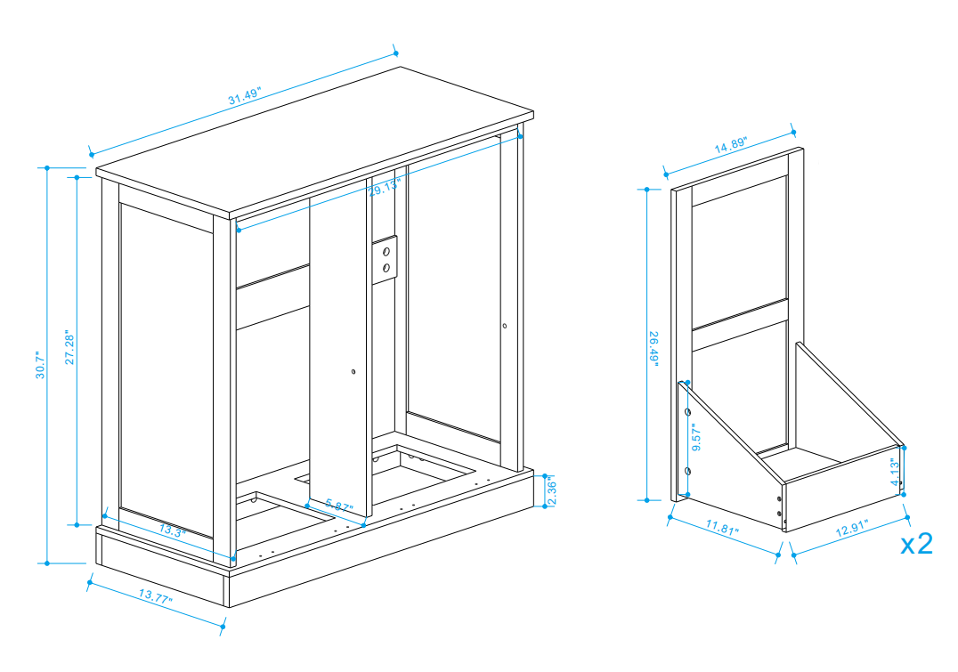 Two-Compartment Tilt-Out Laundry Sorter Cabinet-White