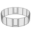 16 Panels Heavy-Duty Metal Playpen with Door, 39.37' H Dog Fence Pet Exercise Pen for Outdoor, Indoor