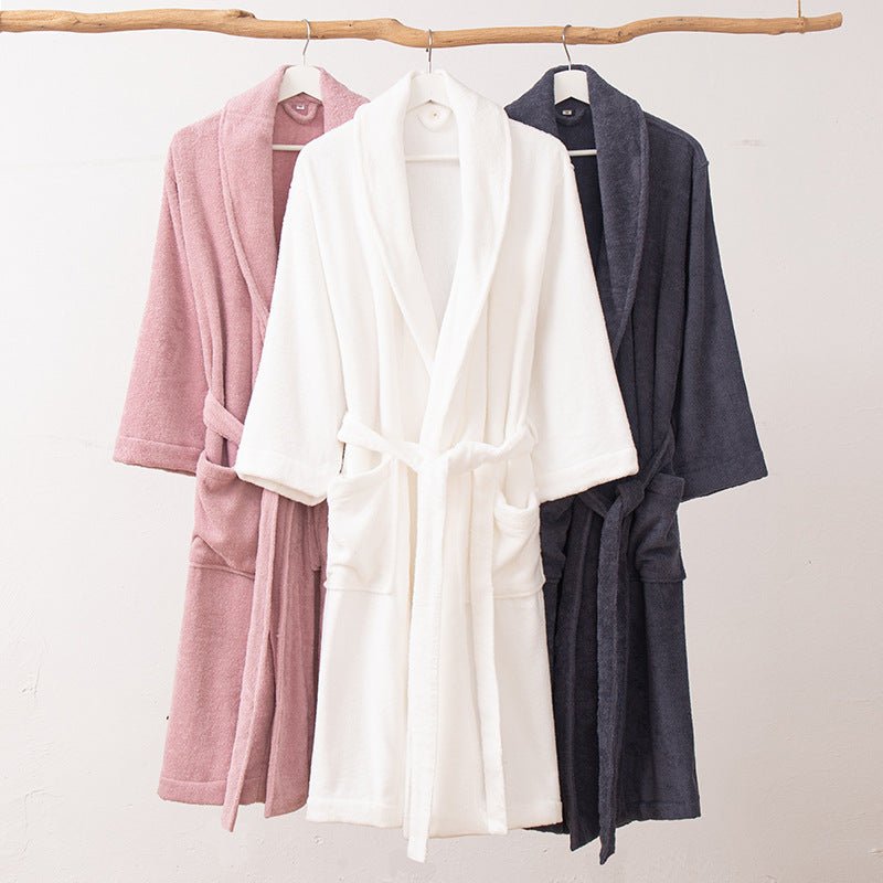 Classic Ultra-Soft Absorbent Cotton Bathrobe / White