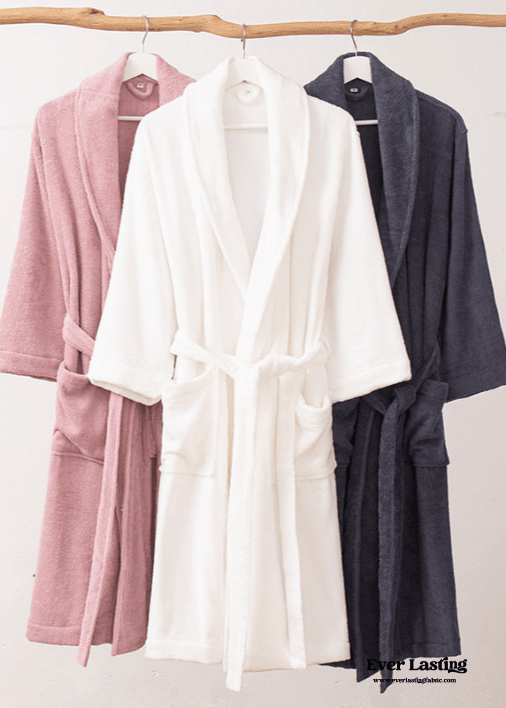 Classic Ultra-Soft Absorbent Cotton Bathrobe / Pink