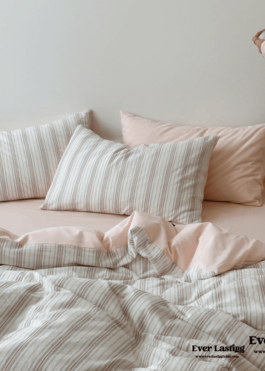 Cozy Pastel Striped Washed Cotton Bedding Set