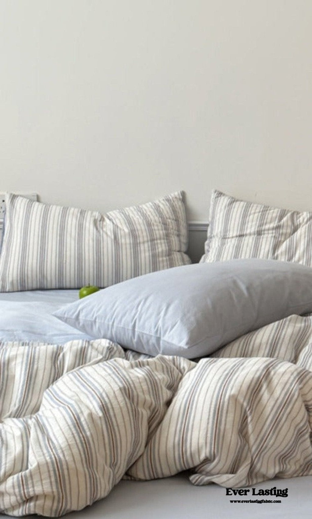 Cozy Pastel Striped Washed Cotton Bedding Set