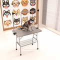 46' Folding Dog Pet Grooming Table Stainless Steel Frame Rubber Mat on Board with Adjustable Arm and Clamps pet dog Cat Grooming Table (SILVER-GRAY COLOR)