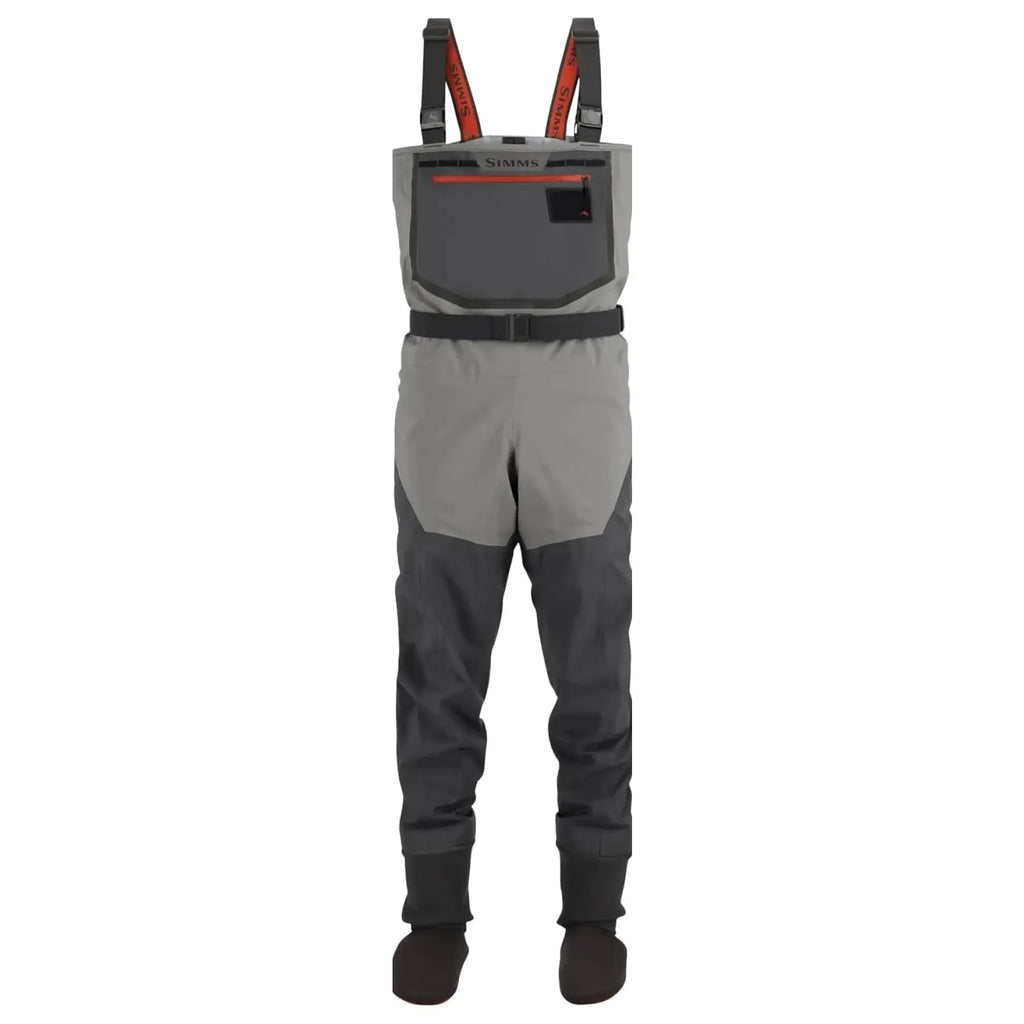 Simms Mens Freestone Stockingfoot Chest-High Fishing Waders - Durable Breathable Performance-Driven Waterproof Waders Smoke (Large 9-11 Foot)