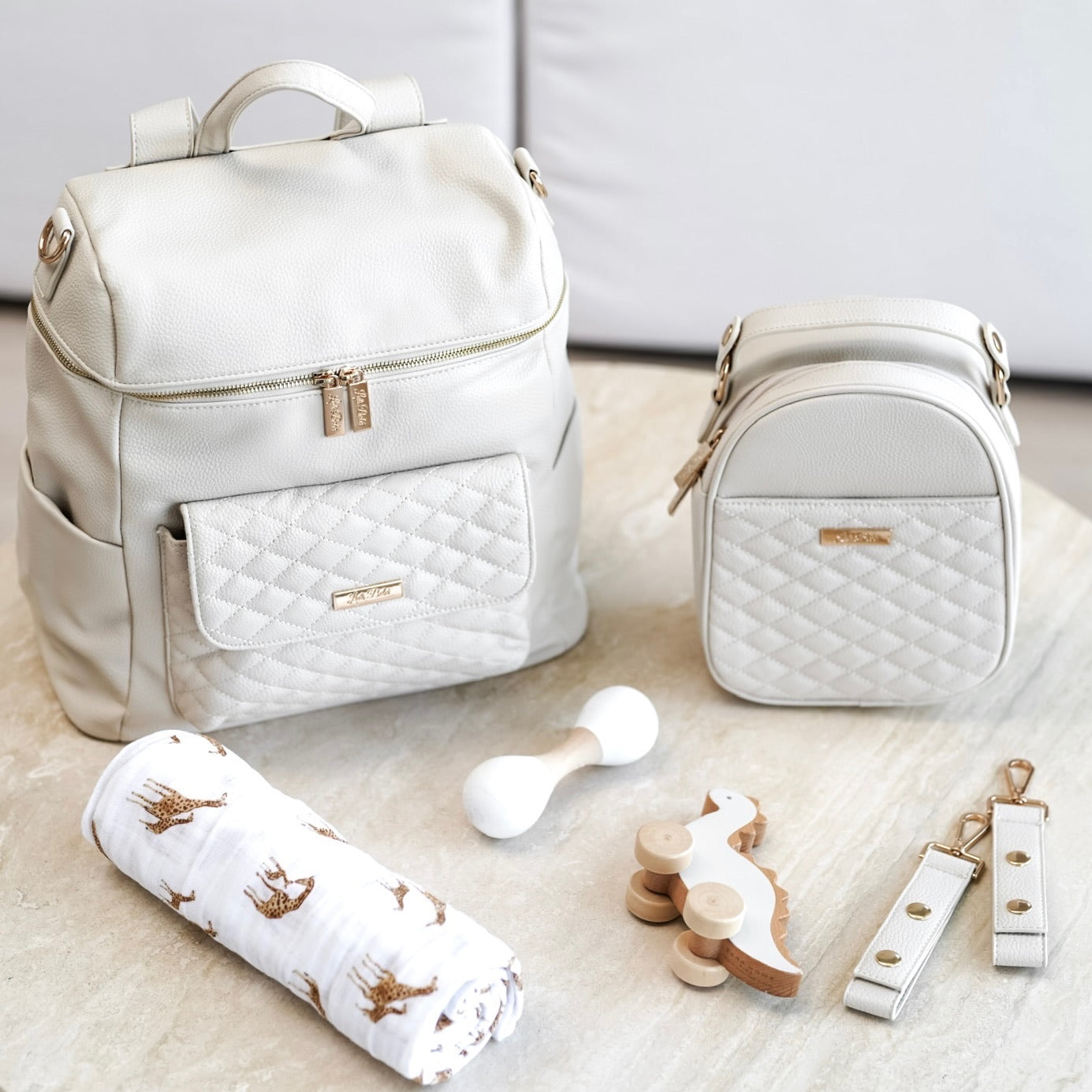 Signature Diaper Bag Pearl White