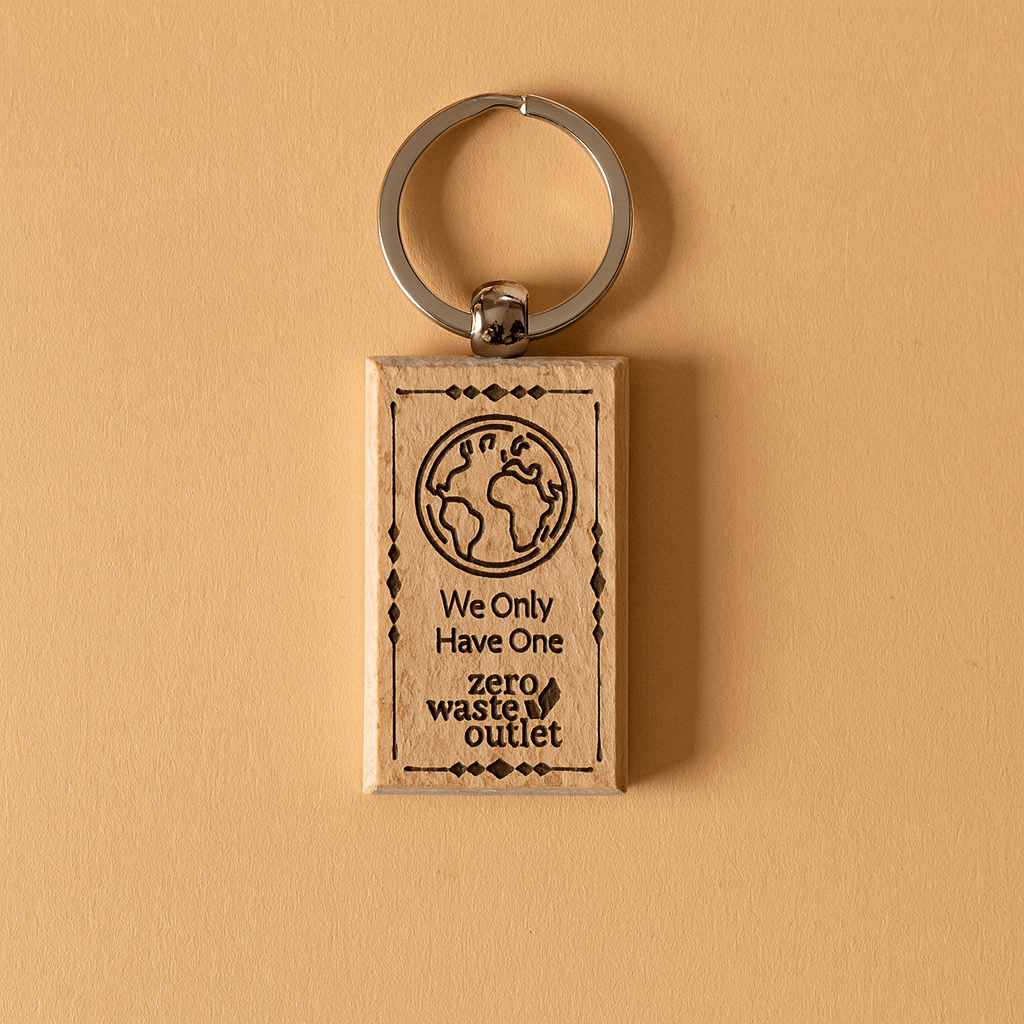 "Don't Forget Reusable Bags" Wooden Keychain