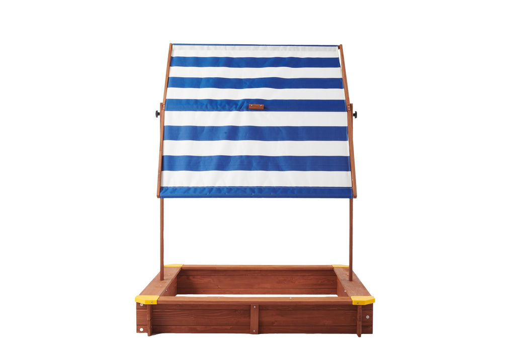 Kids Sandbox with Cover, 46' Wooden Sand Box w/Adjustable Canopy, Large Outdoor Cedar Sandpit for Backyard Play