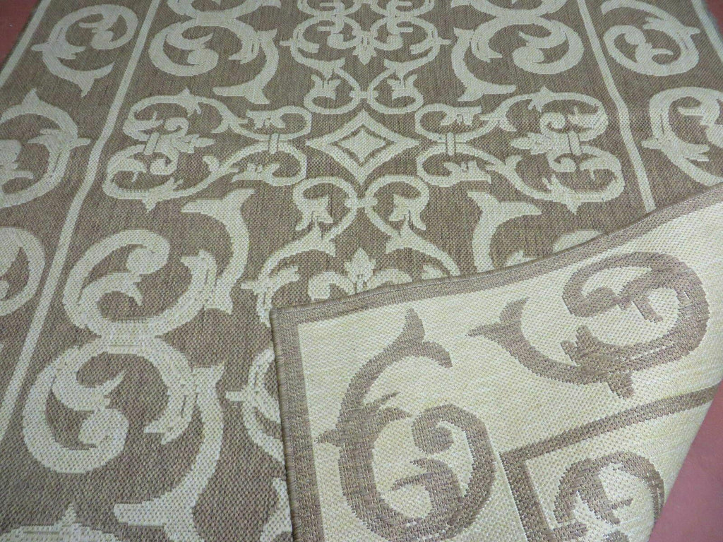 5' X 7' Machine Made Natural Fiber Jute Kilim Two Sided Rug Carpet Flat Weave Contemporary Design