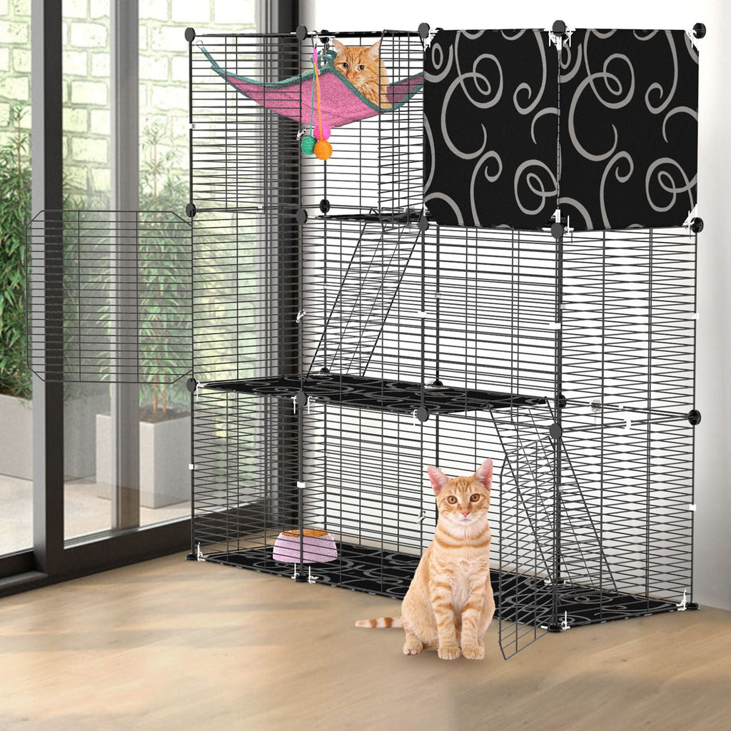 GBruno Playpen With Hammock Toy Ball Ladder