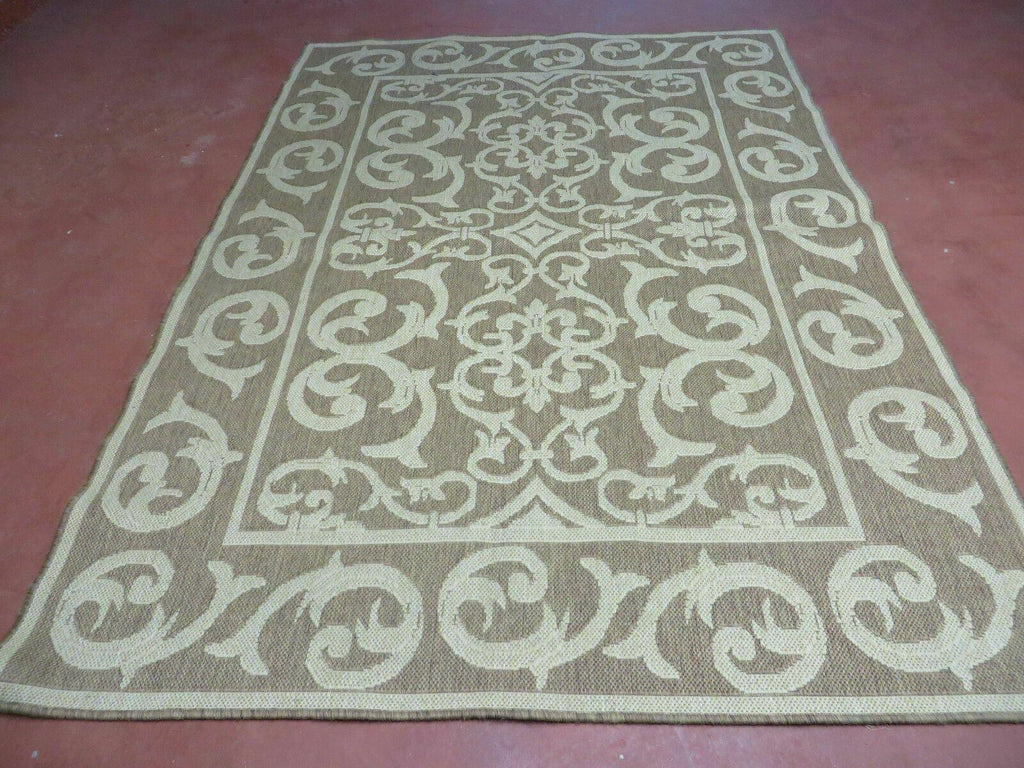 5' X 7' Machine Made Natural Fiber Jute Kilim Two Sided Rug Carpet Flat Weave Contemporary Design