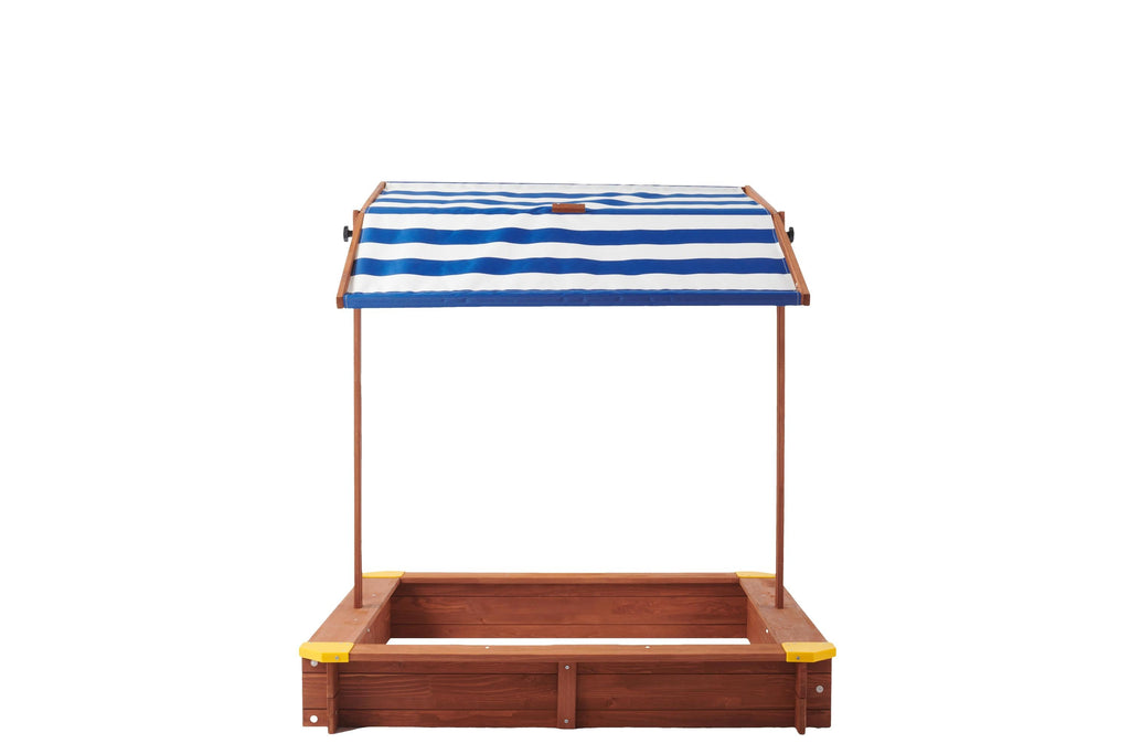 Kids Sandbox with Cover, 46' Wooden Sand Box w/Adjustable Canopy, Large Outdoor Cedar Sandpit for Backyard Play
