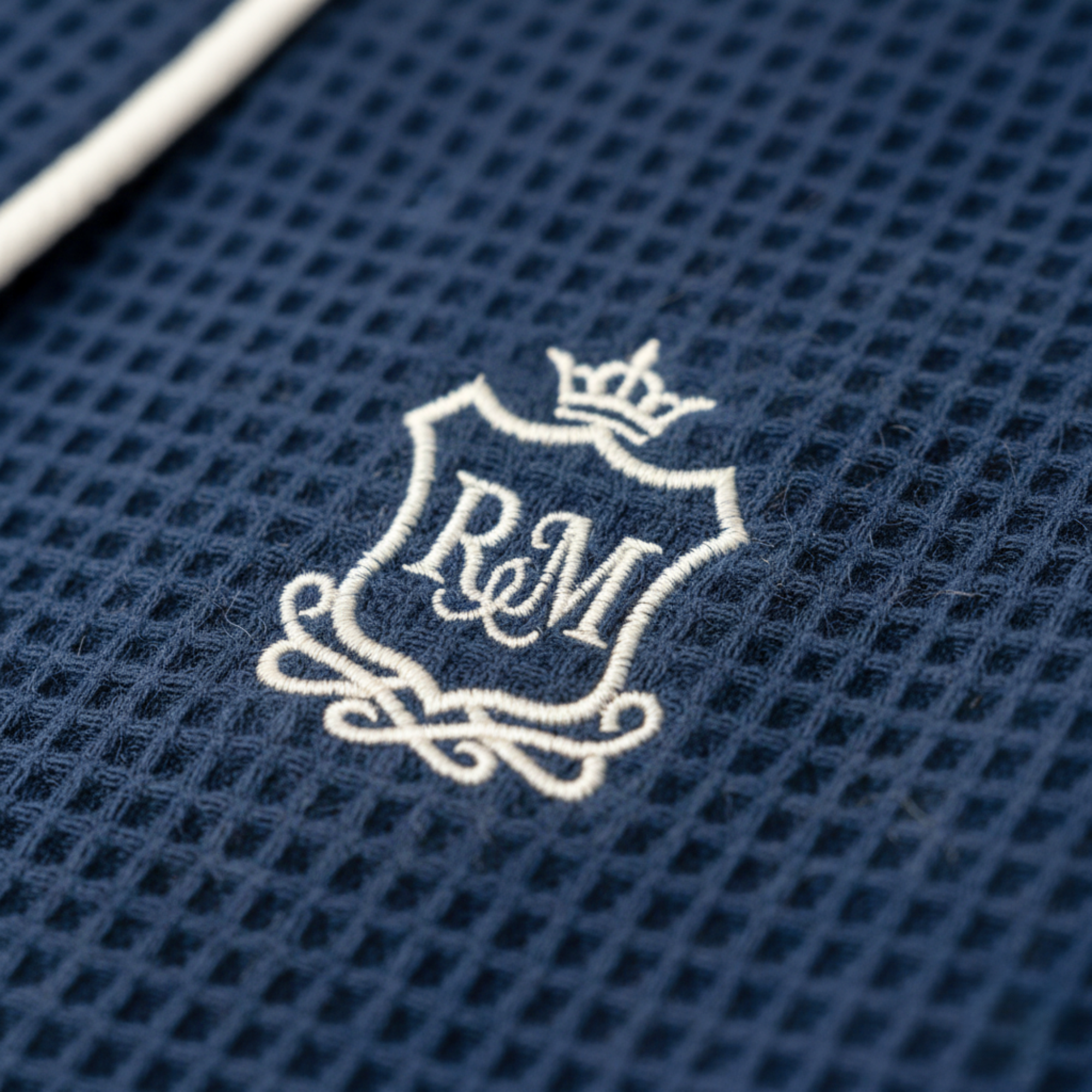 Premium Waffle Piping Robe for Men