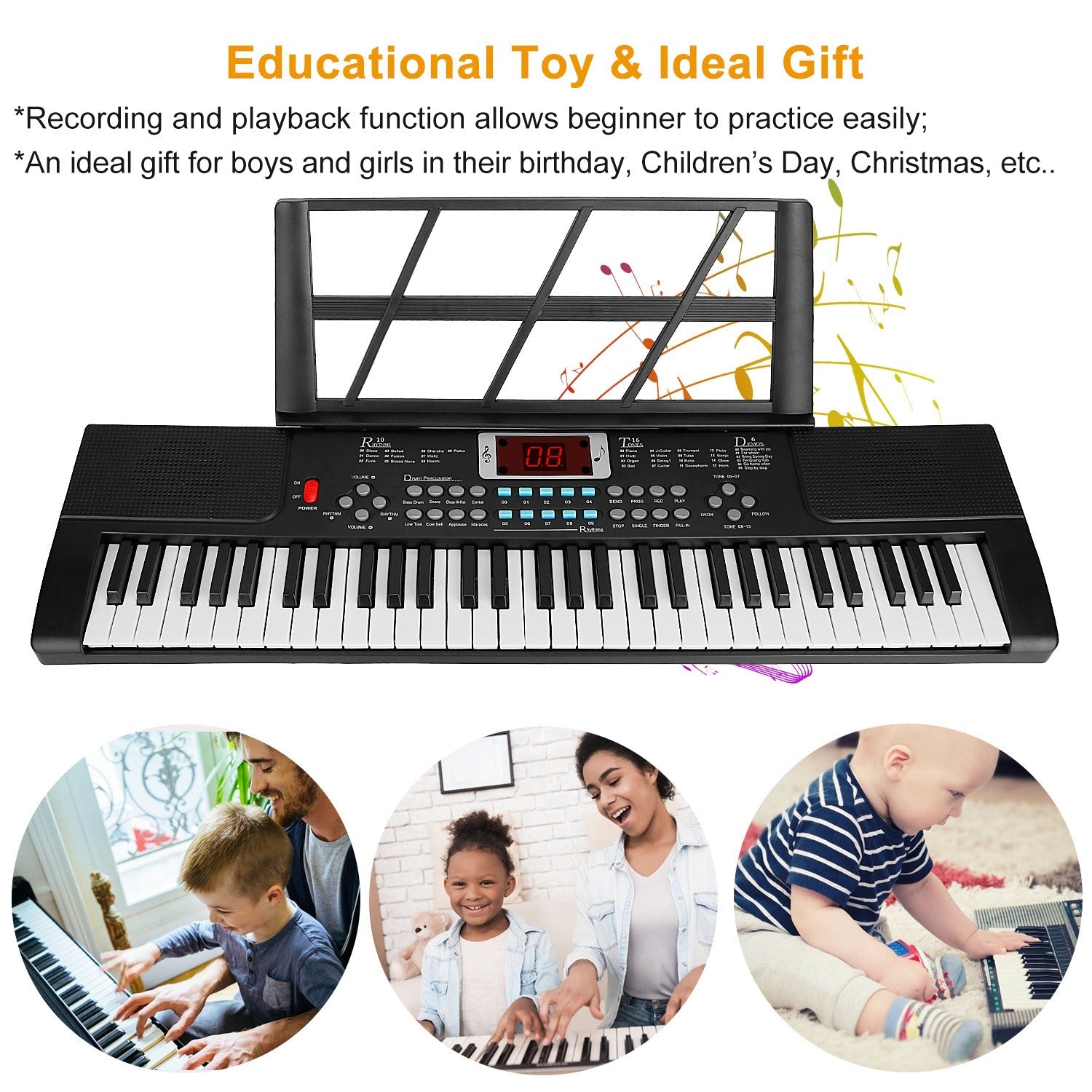 GBruno 61 Keys Digital Music Electronic Keyboard