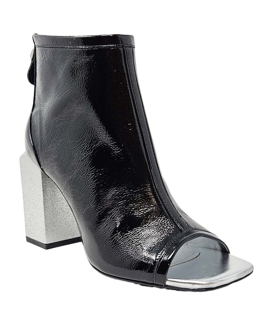 Fatima Black Silver Hi Heel Sandal