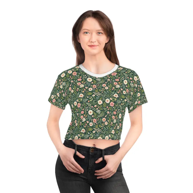 Ocean State Styles Crop Top Floral Print QuickDry Polyester