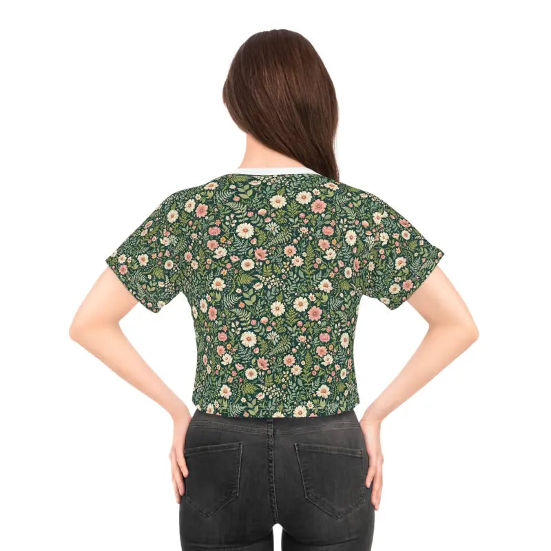 Ocean State Styles Crop Top Floral Print QuickDry Polyester