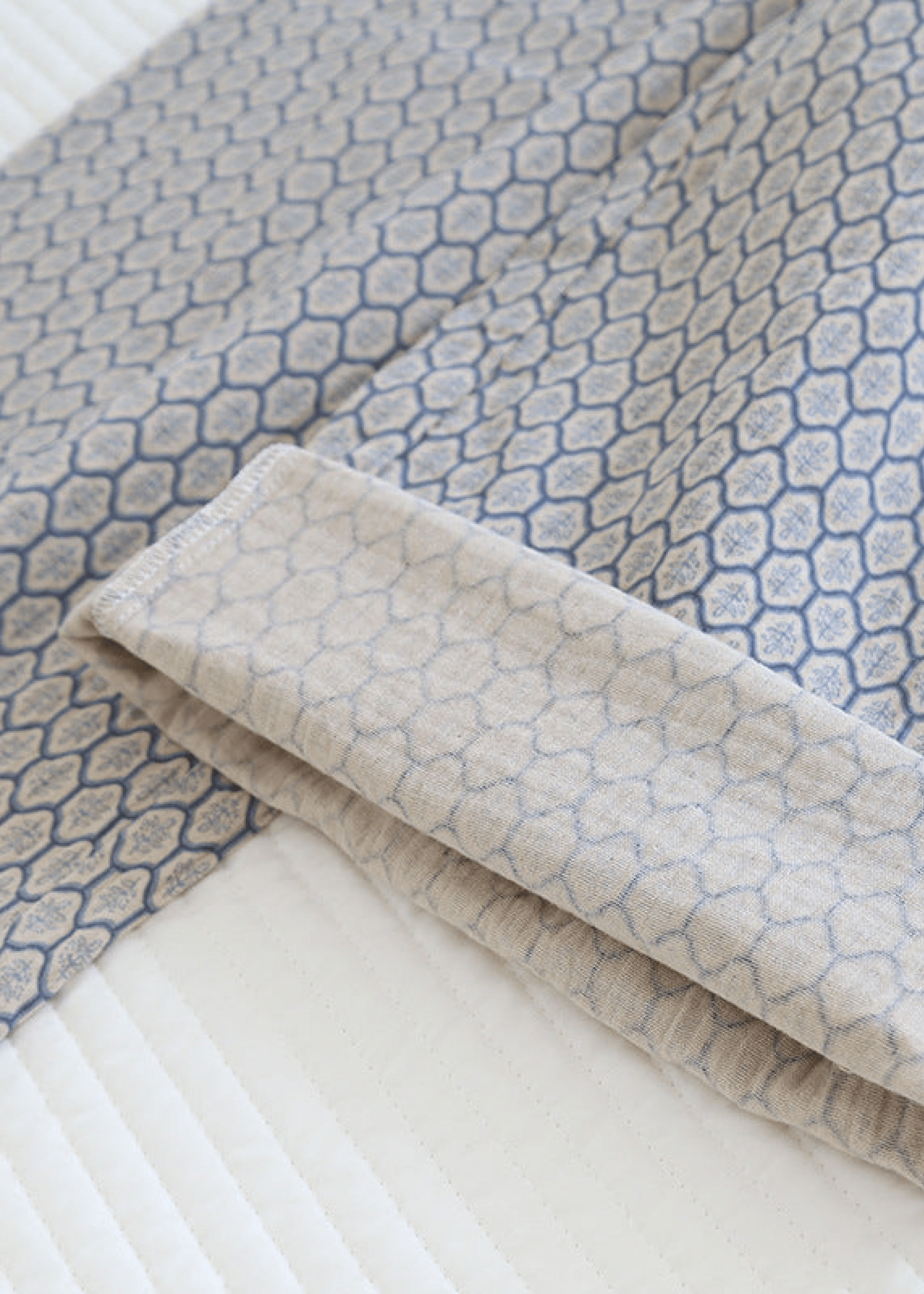 Floral V Tank and Long Pants with Cardigan Cotton Pajama Set / White