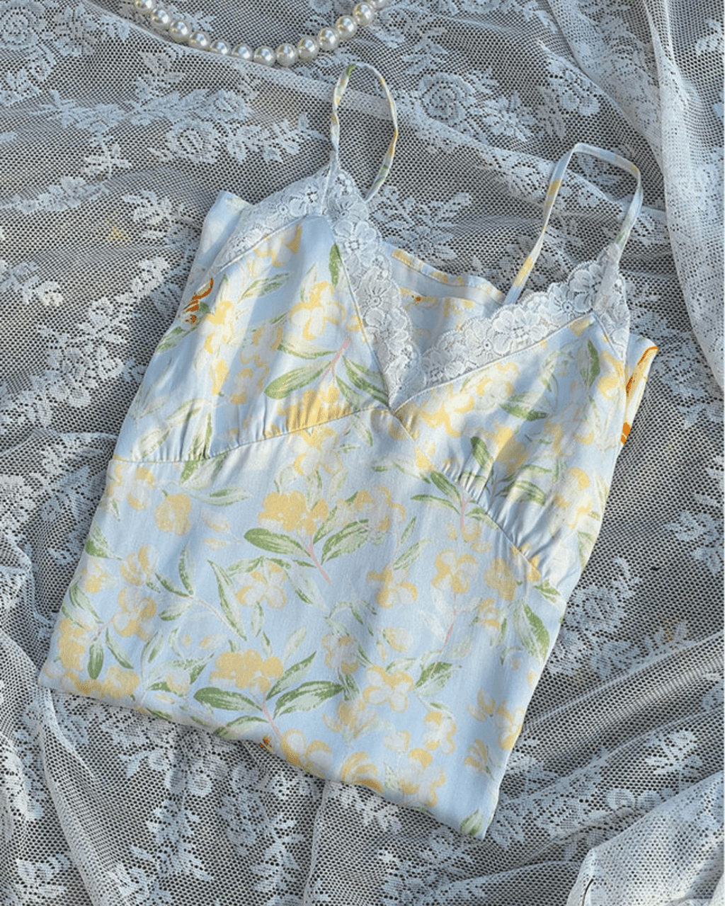 Fresh Floral Nightgown Pajama Dress / Pink Floral