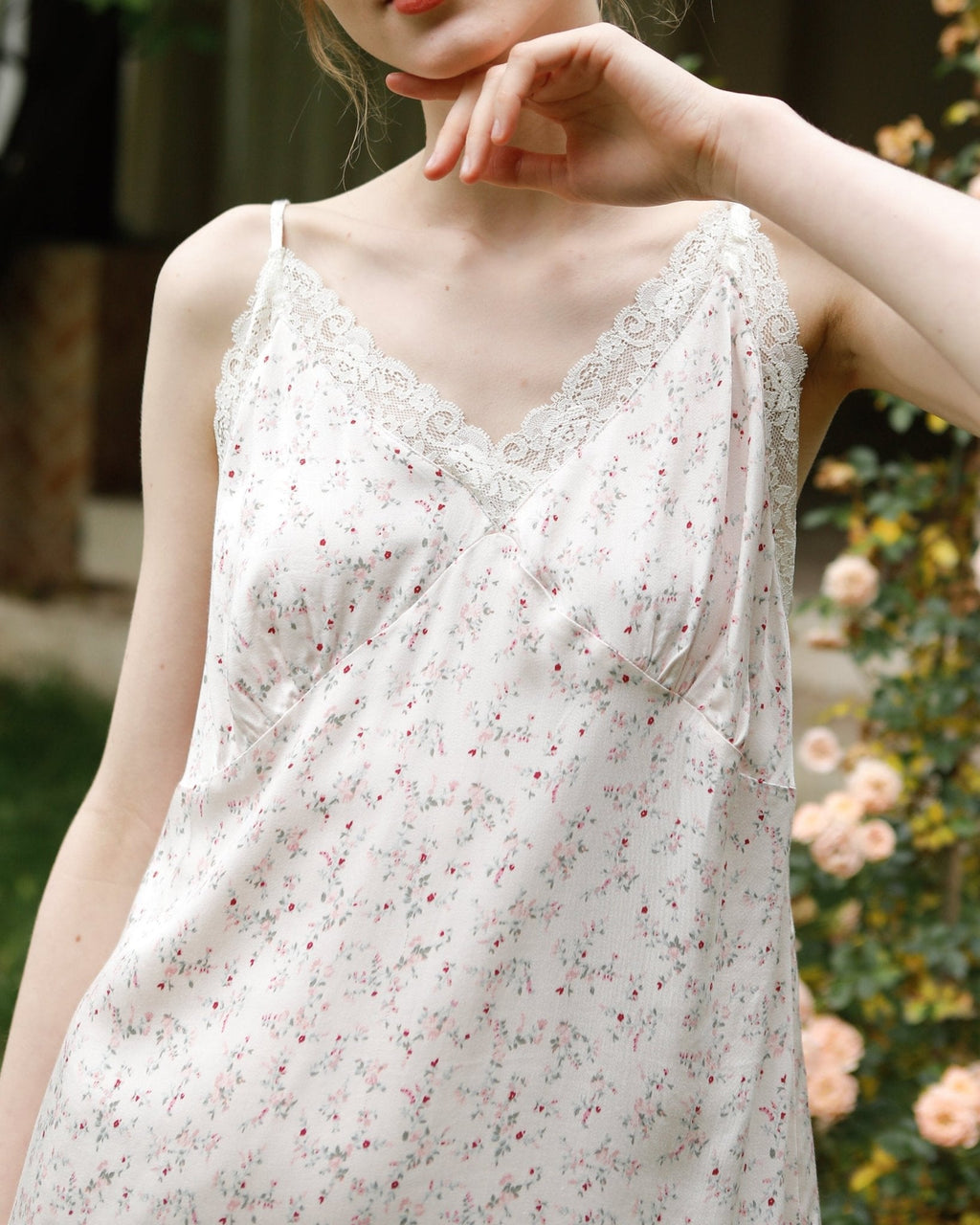 Fresh Floral Nightgown Pajama Dress / Yellow Floral