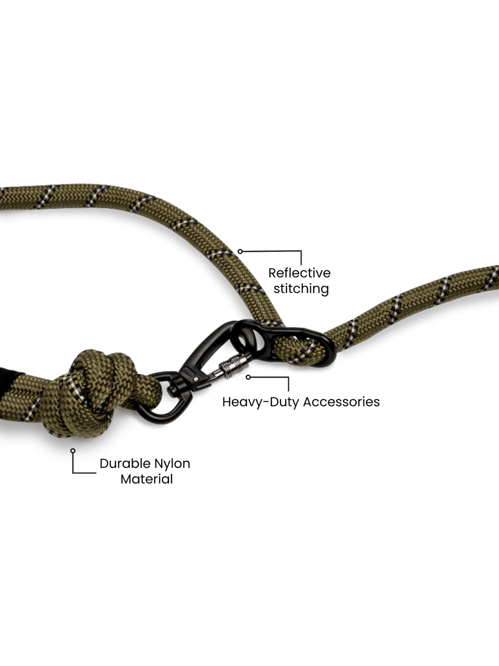 Army Green Running Hands-Free Dog Leash