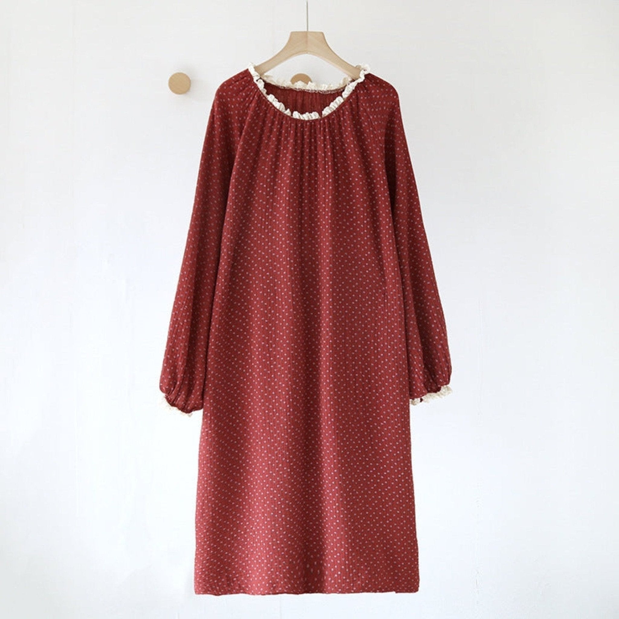 Ivy Red Floral Ruffled Pajama Set / Dress