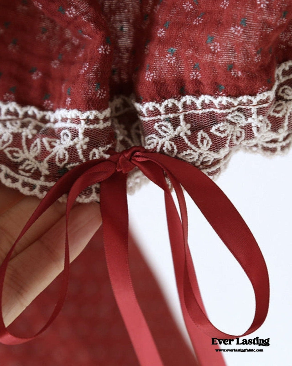 Ivy Red Floral Ruffled Pajama Set / Pullover