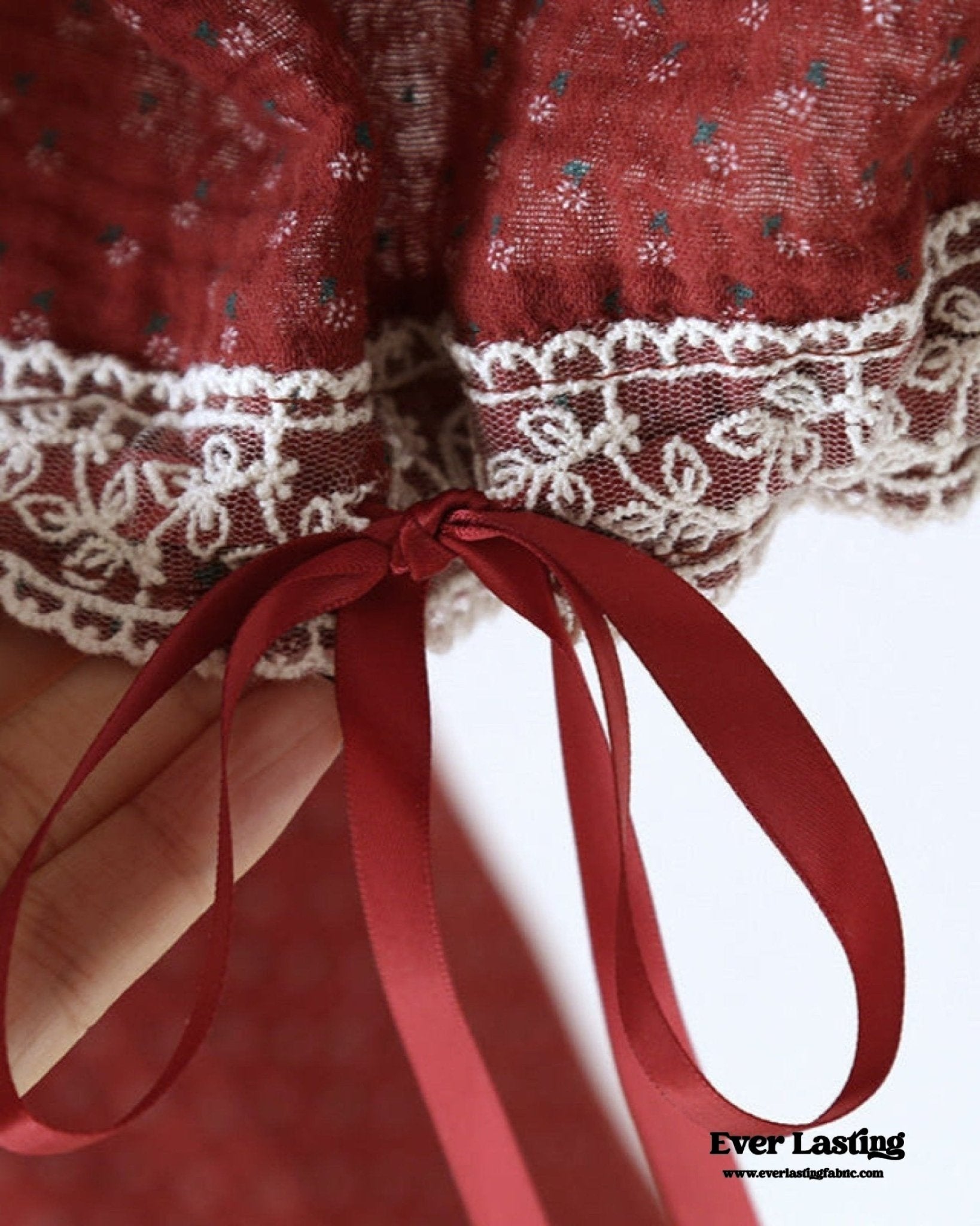 Ivy Red Floral Ruffled Pajama Set / Pullover