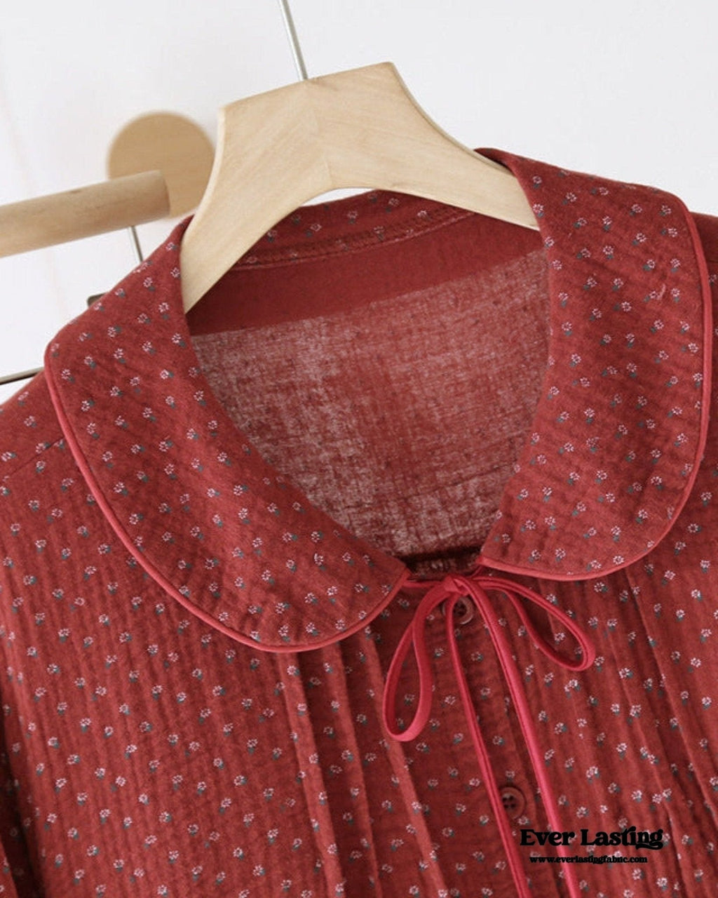 Ivy Red Floral Ruffled Pajama Set / Pullover