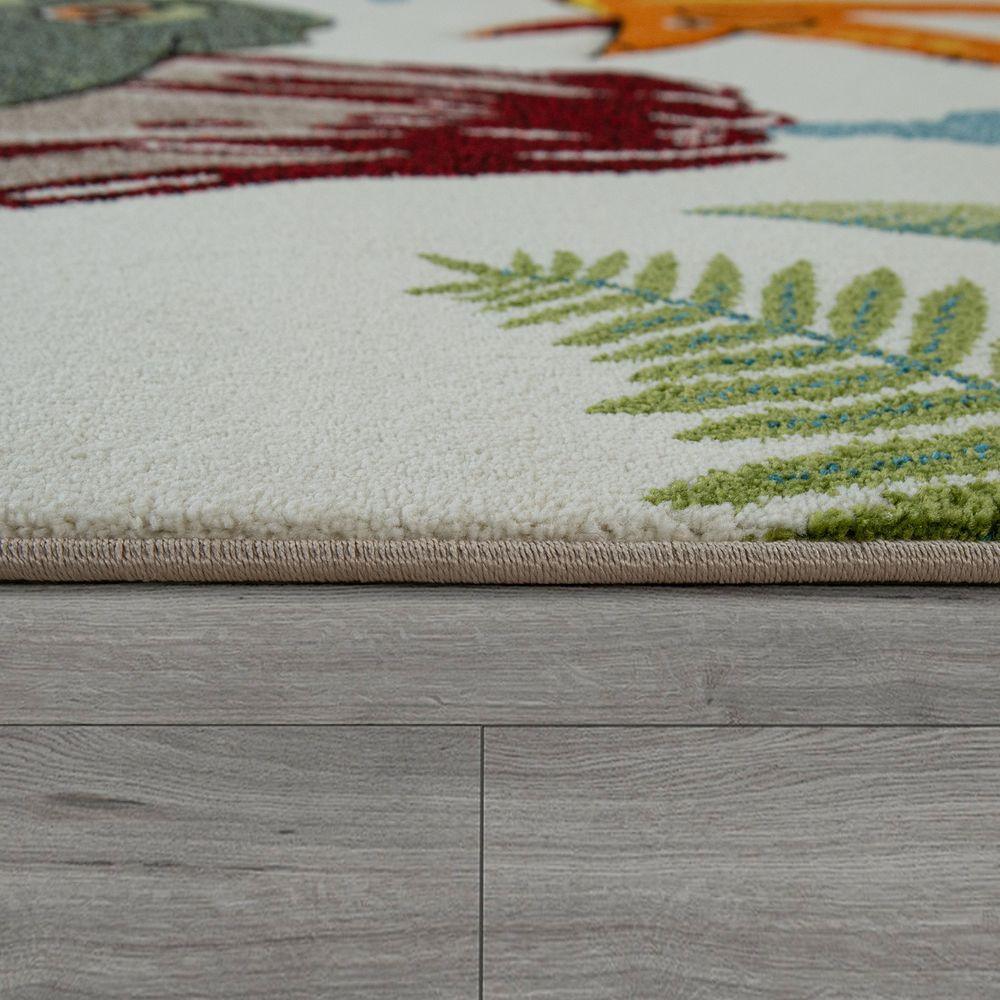 Kids Room Rug Dinosaur Jungle Volcano 3D in Green