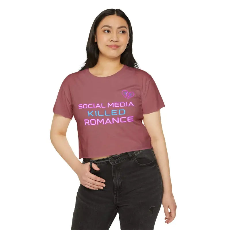 Ocean State Styles T Shirt Social Media Killed Romance Women