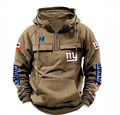 Men's hooded sweatshirt European and American retro multi pocket sweatshirt jacket